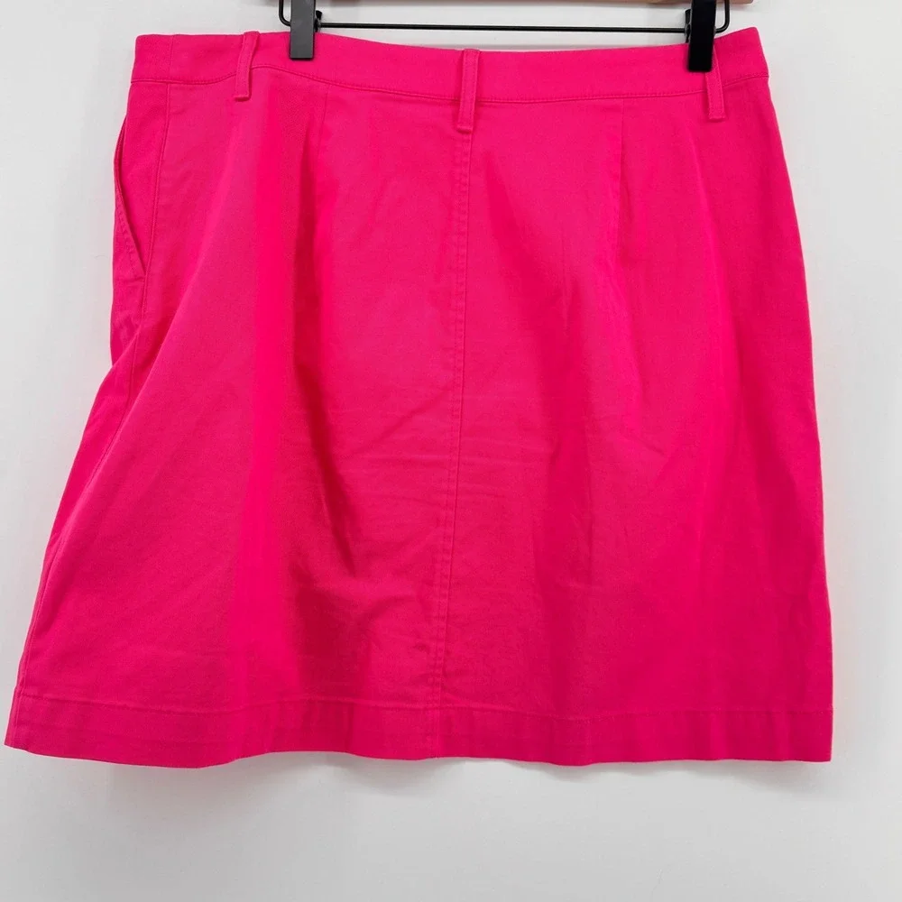 Hot‎ Pink J. Crew Button Mini Skirt Stretch Cotton Size 14 Bright Barbiecore
